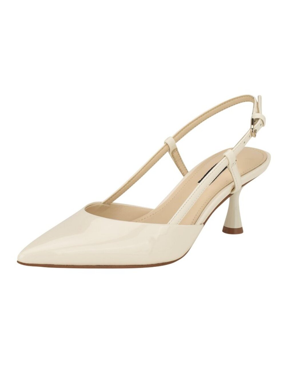NWT Nine West Women’s Rhonda3 Kitten Heel Slingback Pumps Ivory Off White 6.5M